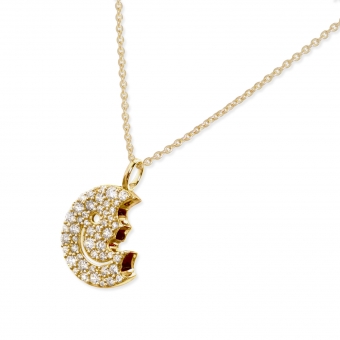 Smiley Shape with Diamonds Necklace