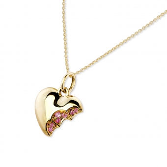 Solid Gold Bitten Heart