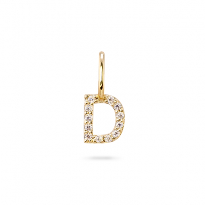 D Letter Pendant with Diamonds