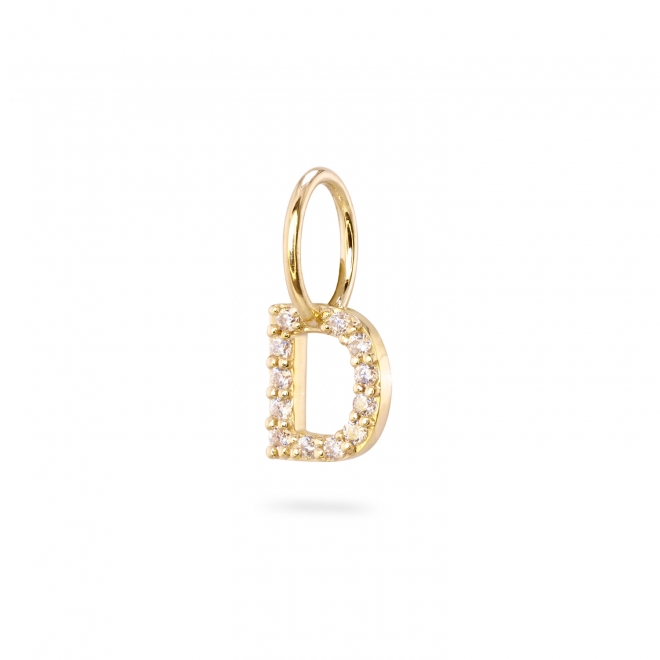 D Letter Pendant with Diamonds