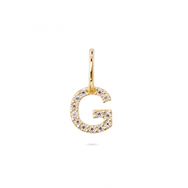 G Letter Pendant with Diamonds