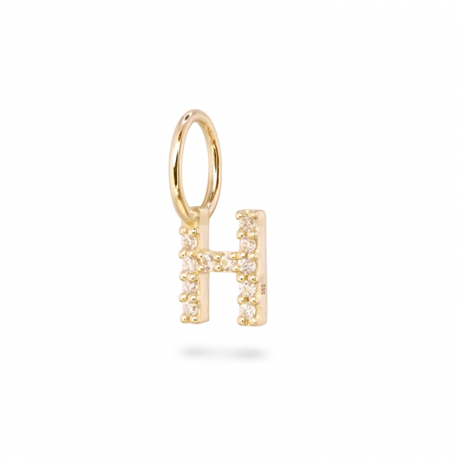 H Letter Pendant with Diamonds