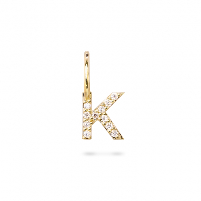 K Letter Pendant with Diamonds