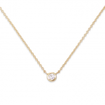 2.6mm Solitaire Round Gemstone Necklace