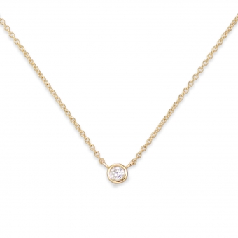 Delicate 2.3mm Solitaire Round Gemstone Necklace