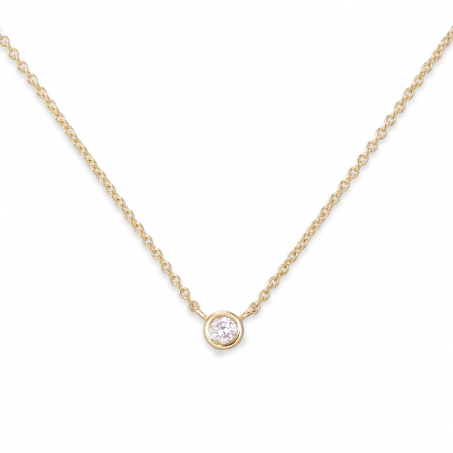 Delicate 2.3mm Solitaire Round Gemstone Necklace