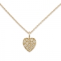 Gold Heart Pendant with Pave Setting