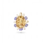 Gold Medusa Superstition Protection Pendant with Diamonds, Pearls, and Tanzanite accents