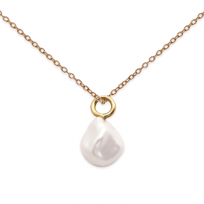 Gold Natural Pearl Necklace