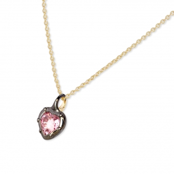 Heart Pendant Paint Black Rhodium with Diamond