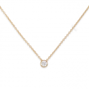 2.3mm Solitaire Gemstone Gold Bezel Setting Necklace
