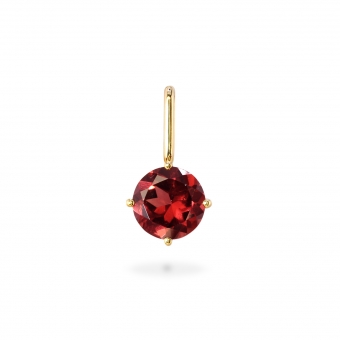 Round Garnet Birthstone Gold Pendant - January