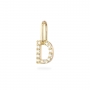 D Letter Long Bail Pendant with Diamonds
