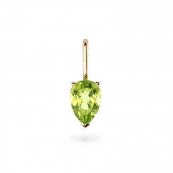 Pear Shape Peridot Birthstone Gold Pendant - August