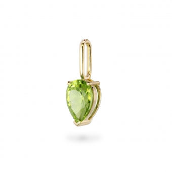 Pear Shape Peridot Birthstone Gold Pendant - August