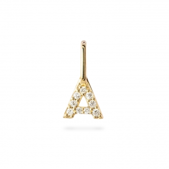 A Letter Long Bail Pendant with Diamonds