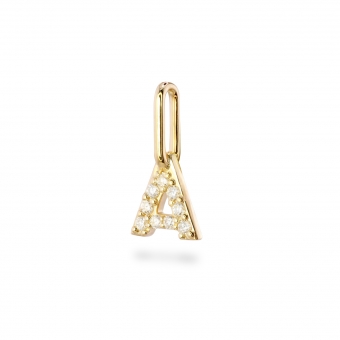 A Letter Long Bail Pendant with Diamonds