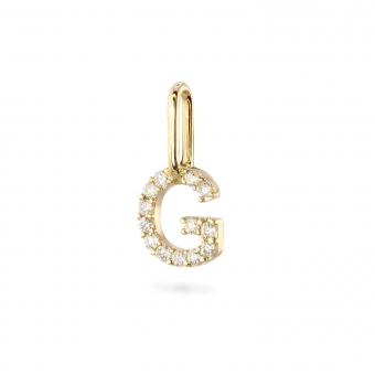 G Letter Long Bail Pendant with Diamonds