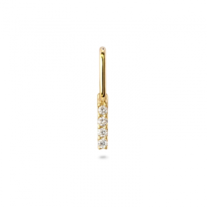 I Letter Long Bail Pendant with Diamonds