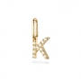 K Letter Long Bail Pendant with Diamonds
