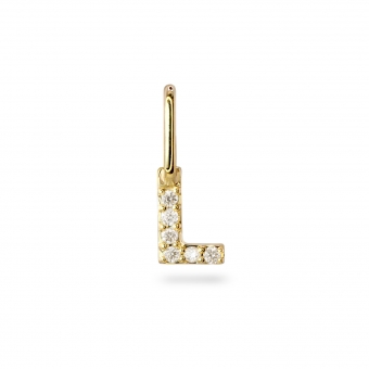 L Letter Long Bail Pendant with Diamonds
