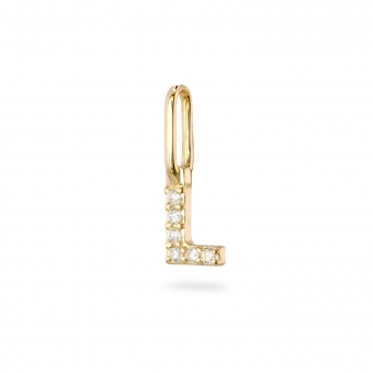 L Letter Long Bail Pendant with Diamonds