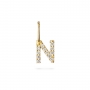 N Letter Long Bail Pendant with Diamonds