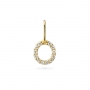 O Letter Long Bail Pendant with Diamonds