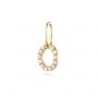 O Letter Long Bail Pendant with Diamonds