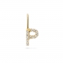P Letter Long Bail Pendant with Diamonds