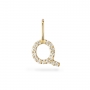 Q Letter Long Bail Pendant with Diamonds