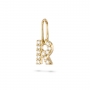 R Letter Long Bail Pendant with Diamonds