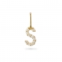 S Letter Long Bail Pendant with Diamonds