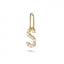 S Letter Long Bail Pendant with Diamonds