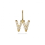 W Letter Long Bail Pendant with Diamonds