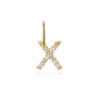 X Letter Long Bail Pendant with Diamonds