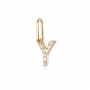Y Letter Long Bail Pendant with Diamonds