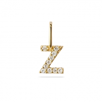 Z Letter Long Bail Pendant with Diamonds