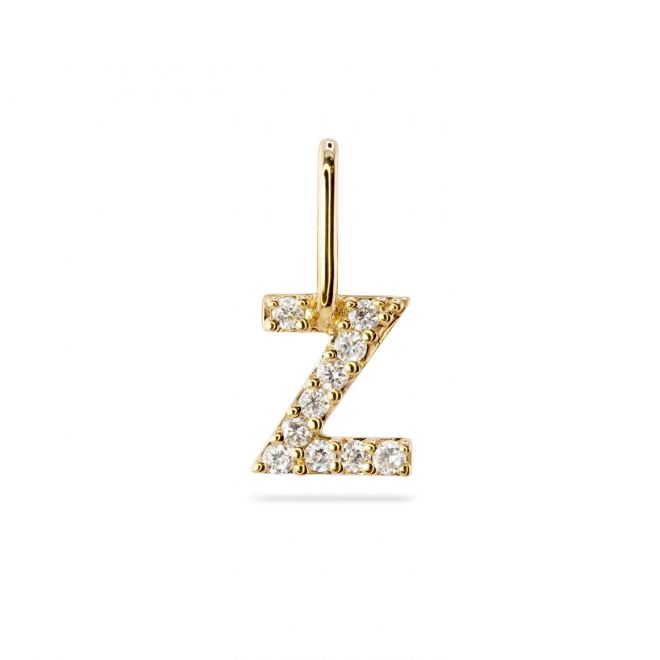 Z Letter Long Bail Pendant with Diamonds
