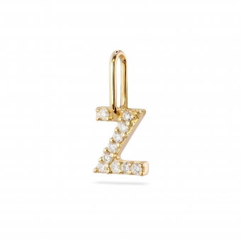 Z Letter Long Bail Pendant with Diamonds