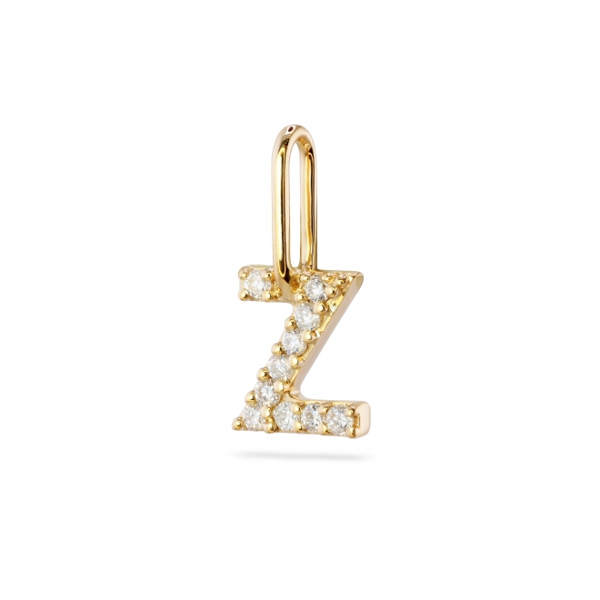 Z Letter Long Bail Pendant with Diamonds