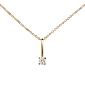 2mm Solitaire Gemstone Necklace with Long Bail