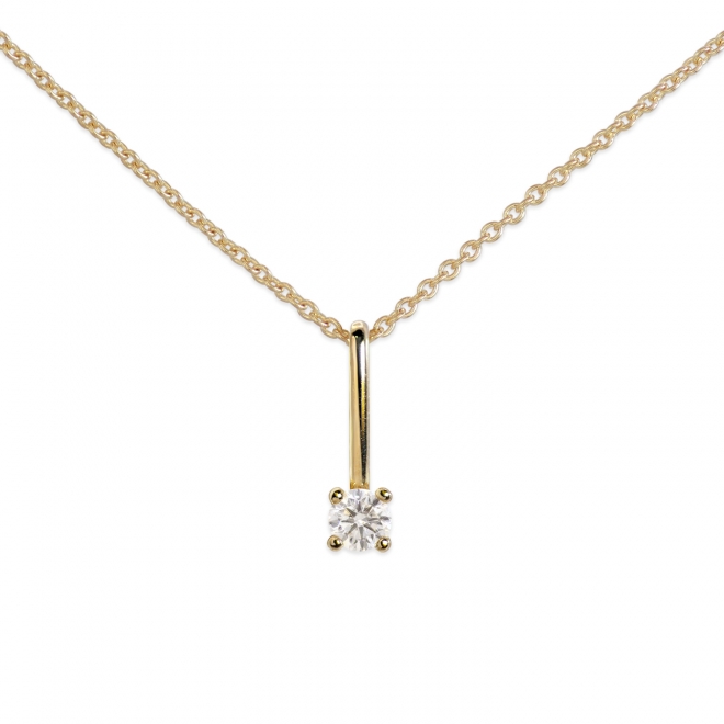 2mm Solitaire Gemstone Necklace with Long Bail