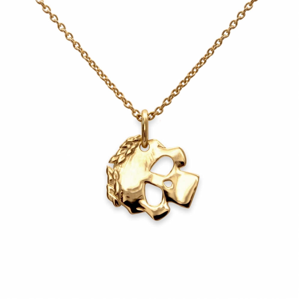 Solid Gold Skull Necklace