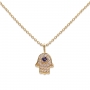 Hamsa Diamonds and Sapphire/Ruby Necklace