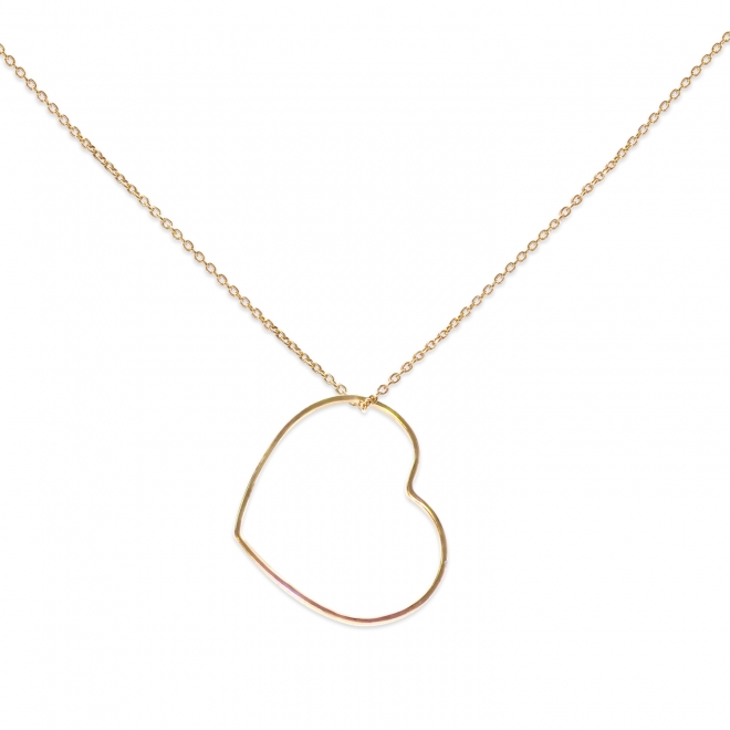 Delicate Heart Shape Necklace with Small Solitaire Gemstone