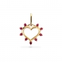 Solid Heart Shape Pendant with Rubies