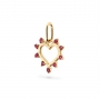 Solid Heart Shape Pendant with Rubies