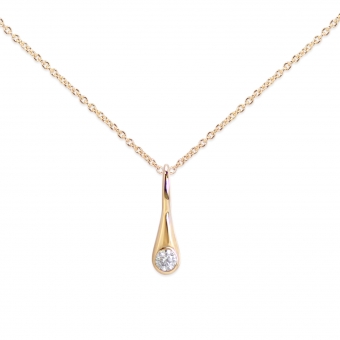Golden Drop Necklace with Gemstone