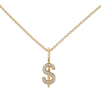 Dollar Mark Pendant with Gemstones